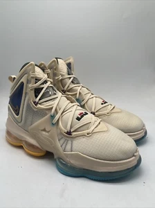 Nike LeBron 19 Pearl White/Gold Athletic Shoes DC9339-200 Men's Size 12 - Picture 1 of 6