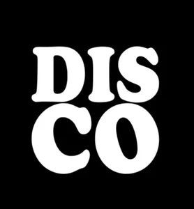 Disco Vinyl Sticker decal WHITE GLOSS 10 x 10 cm - Picture 1 of 2