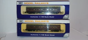 Spur N UNBENUTZT 2x Dapol Autocoach ex GWR BR weinrot NC-025 W195 NC-010 196 - Bild 1 von 6