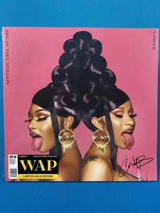 CARDI B SIGNED WAP LIMITED EDITION 12’ GOLD VINYL RECORD MEGAN THEE STALLION - Picture 1 of 2