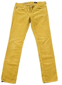 Pantaloni donna AG Adriano Goldschmied Gold the Stevie slim dritti in velluto a coste 27R - Foto 1 di 5