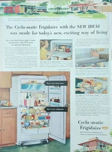Anuncio impreso Frigidaire de refrigerador vintage 1953, arte y estilo clásico de los años 50  - Imagen 1 de 1