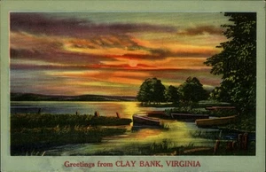 Grüße von Clay Bank, VA Gloucester County Virginia Postkarte - Bild 1 von 2