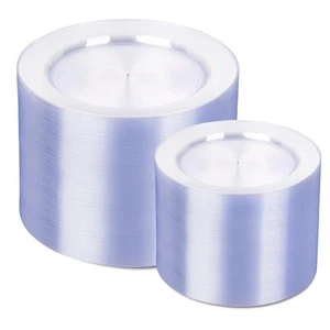 FLOWERCAT 200PCS Clear Plastic Plates Disposable Plates for Party - Heavy Dut... - Picture 1 of 8