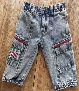 Vintage 90er Little Levi’s Sport Jeans helle Waschung Denim Cargotasche Gr. 2T gebraucht, in einwandfreiem Zustand - Bild 1 von 9