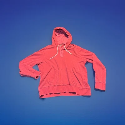 LL Bean подпись мужской XL выстиранный темно-бордовый с капюшоном Henley пуловер толстовка повседневный - Изображение 1 из 3