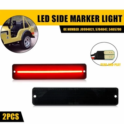 Luz de señalización lateral trasera LED ahumada para Jeep CJ5 CJ6 CJ7 1972-91 Grand Wagoneer EJ Foto 1 de 4