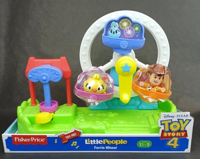 Toy Story 4 Little People Musical Ferris Wheel Figures Woody Ducky Fisher Price - Image 1 of 4