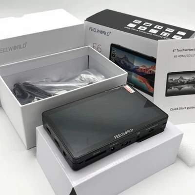US FEELWORLD F6 Plus 6'' Camera Field Monitor 4K HDMI 3D LUT Touch Screen - Image 1 of 4