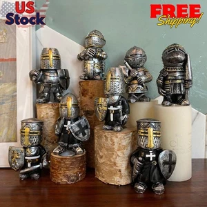 Knight Garden Gnomes Guard Garden Statue Decorations - Picture 1 of 8