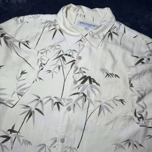 Quicksilver Edition Hawaiian Camp Shirt Yellow Button Up Short Sleeve Mens L - Picture 1 of 8
