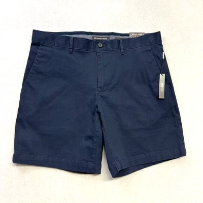 Pantalones Cortos Chinos Michael Kors Para Hombre Calce Ajustado Elastizados Azul Marino Medianoche 32" x 7" Nuevos $89 Foto 1 de 4
