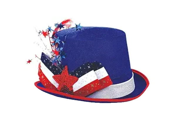 Sombrero de copa patriótico de lujo Amscan American Summer 4 de julio, multicolor, 5,5 Foto 1 de 1