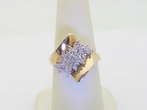 Juego de anillos de diamantes de colección de 14 k de oro macizo rosado talla 6,75 R659 - Imagen 1 de 9