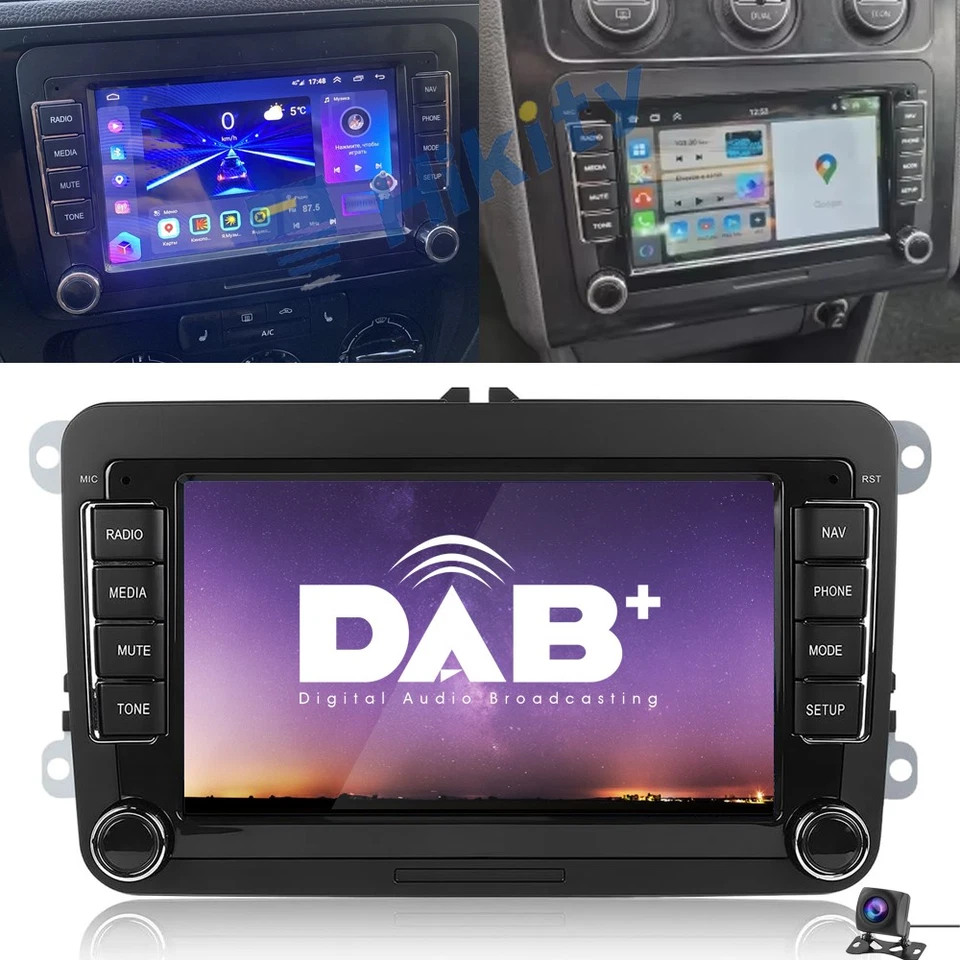 7" 4+64GB Autoradio Android 15 WiFi GPS Navi für VW GOLF 5 6 Passat Tiguan DAB+ - Bild 1 von 4