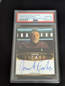 2021 Star Trek Picard Archives Box Exclusive Jonathan Frakes AUTO PSA 10 - Picture 1 of 2