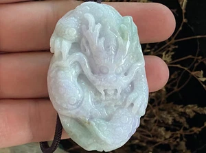Certified Grade A Green 100% Natural Jadeite Jade Pendant Dragon Loong招财龙 0406 - Picture 1 of 9