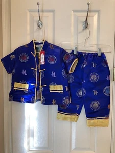 NWT:  Girl's SHANGHAI SOHO Royal Blue/Gold Chinese Outfit - 2 Pieces - Size 4 - Picture 1 of 12