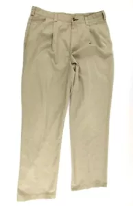 Pantalones Tommy Hilfiger Para Hombre Plisados Delanteros Informales Caqui Tostado Beige Talla 34 x 31 - Imagen 1 de 12