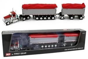 DCP 1:64 RED Kenworth W900L & EAST Michigan Series 31' & 20' END DUMP TRAILER - Picture 1 of 9