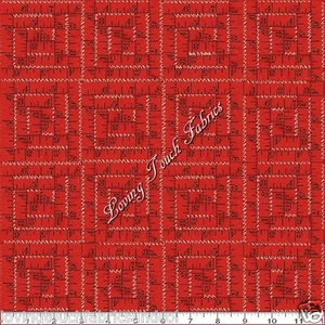 QUILTING TREASURES "SEWING SEEDS II" 22296-RO RED TAPE MEASURE FABRIC 1/2 YARD - Picture 1 of 1