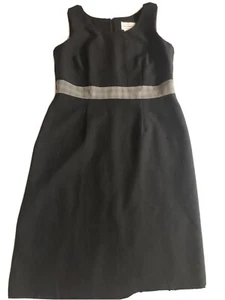 Karin Stevens Women's  Black Dress Sheath Sleeveless Piece Plaid By Waist Sz 10 - Picture 1 of 8