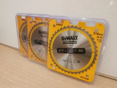 DeWALT DT1953 (DT1155) 216MM X 30MM BORE 40T TCT MITRE SAW BLADES x 3
