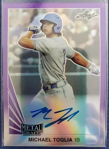 Mike Toglia - 2019 Leaf Metal Draft Purple Auto #ed 2/25 - Colorado Rockies - Picture 1 of 2