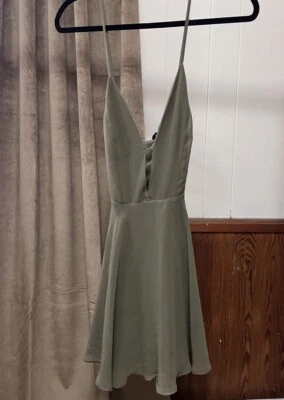 Camisa/vestido corto Bebe espalda cruzada correa de espagueti larga de seda para mujer 6 Foto 1 de 4