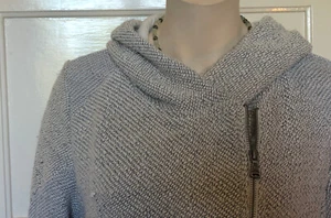 Khujo XL Kapuzenjacke Strickjacke Beige asymetrisch Biker Damen - Bild 1 von 5