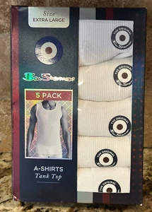 Ben Sherman ~ Men's 5-Pack Tanks Tops Undershirts 100% Cotton White ~ XL F10 - Picture 1 of 6