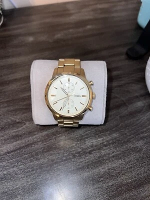 Fossil Men's Townsman Chrono Yellow Gold-Tone Cream Dial Quartz Watch FS5348 - Image 1 of 4