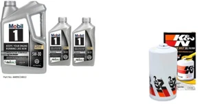 Mobil1 5W30 Full Synthetic Engine Oil - 7 Quarts w/K&N HP-4005 Oil Filter - Picture 1 of 1