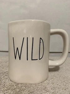 Rae Dunn Coffee Mug WILD Ivory Black Large Letters Artisan Collection by Magenta - Picture 1 of 12