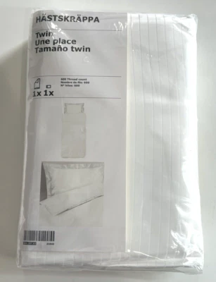 Nueva funda nórdica y funda de almohada Ikea Hastskrappa Twin, blanca 600 hilos Foto 1 de 4