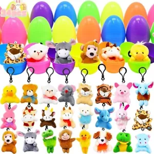 24 Pack Easter Eggs Filled with Mini Plush Animals Toy, Stuffed Animal Plush Key - Picture 1 of 7