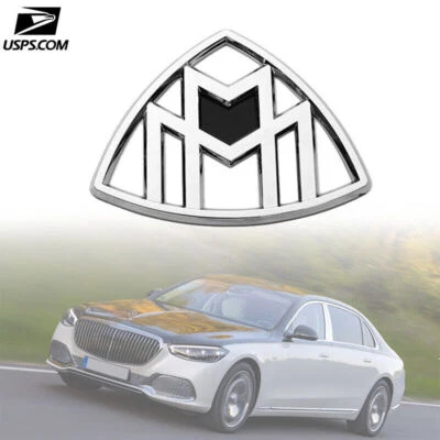 Mercedes Maybach Rear Trunk Lid vertical Emblem Silver OE Badge For S-Class W222 - Image 1 of 3