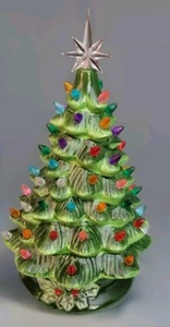 Best Choice Products 15in Ceramic Christmas Tree Green Multicolored Lights VGC - Picture 1 of 4
