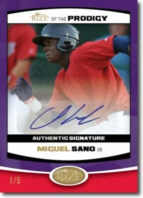 MIGUEL SANO 2012 Rize Rookie Autograph PURPLE Auto PRODIGY RC #/5 - Image 1 of 2