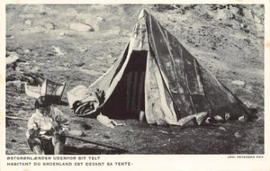 GRØNLAND Greenland - Easterner in front of his tent - Publ. Administration du Gr - Picture 1 of 2