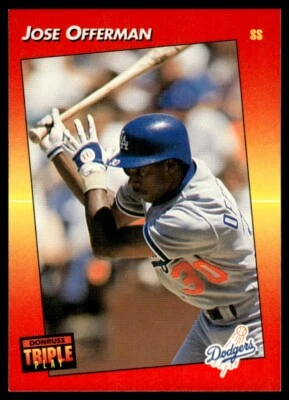 1992 Triple Play #153 Jose Offerman Los Angeles Dodgers - Image 1 of 2
