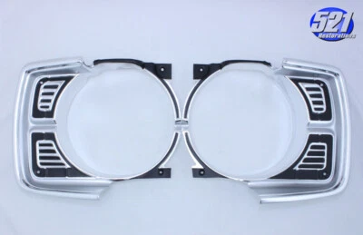 Headlight Bezel Trim Surround Grill Bezels Pair Set Fits 1969 Dodge Dart Mopar Foto 1 de 4