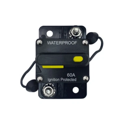 AUTOMOTIVE AUTHORITY LLC 60A Circuit Breaker with Reset Waterproof for Auto Trailer Truck RV Marine Audio