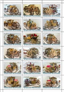 Stamp sheet Portugese carriages 2022 Chechen Republic issue 5th type - Picture 1 of 1
