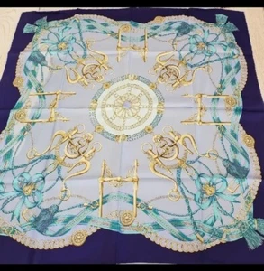 Codello Large Silk Scarf Blue Green NWT - Picture 1 of 2