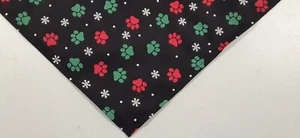 Bandana para perro, bufanda, estampados de patas, negro, rojo, verde, Navidad, XS, S, M, L - Imagen 1 de 3