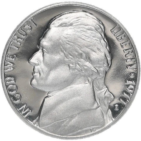 1977 S Jefferson Nickel Gem Deep Cameo Proof Coin Cover