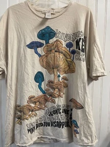 Urban Outfitters Project Sicial T W Lg Vtg Mushroom Graphics 2 Sides Dbl Stitch - Picture 1 of 14