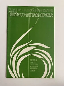 Programa de Ópera Metropolitana de Boston (1972) Playbill La Fille du Regiment Playbill de colección - Imagen 1 de 4