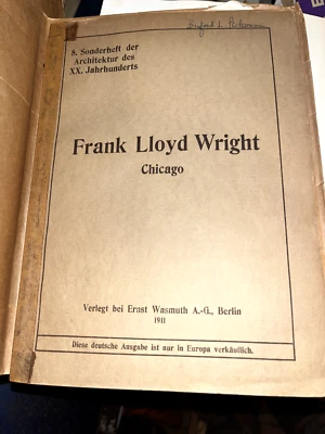 Frank Lloyd Wright-Wasmuth-1911- Europe Edition Only- Rare - Image 1 of 4